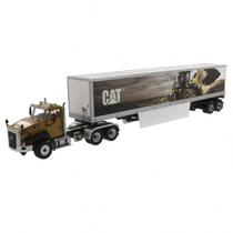 Caminhao Diecast Masters - Cat CT660 Day Cab With Caterpillar Mural DRY Van Trailer - Escala 1/50 (85666)