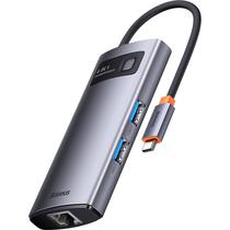 Hub USB-C 4 Em 1 Baseus WKWG070113 3 USB-A 3.0+RJ45 - Gray