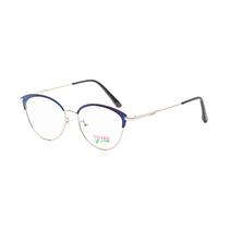 Armacao para Oculos de Grau Visard 1718 C1 Tam. 52-16-139MM - Azul/Prata