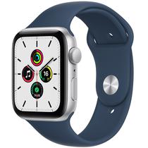 Apple Watch SE2 (2023) MREE3LL/A - Bluetooth - Wi-Fi - GPS - 44MM - M/L - Silver Aluminum/Storm Blue Sport