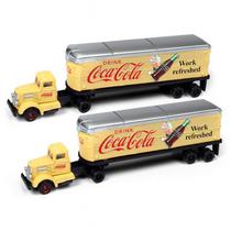 Caminhao Mini Metals Coke - White WC 22 Tractor/Trailer Set Coca Cola 51177 - Escala 1/160