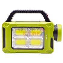Lanterna LED Luo LU-310 Multifuncional / 5 Modos de Iluminacao / Recarregavel USB / Solar - Verde Claro/ Preto