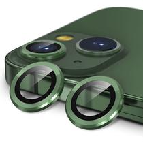 Pelicula de Camera de Vidro para iPhone 13MINI Aneis de Metal/Anti-Riscos 4LIFE - Um Conjunto (2 Pecas) - Verde