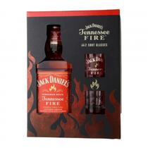 Kit Whiskey Jack Daniels Fire 1 Garrafa de 750ML + 2 Copo Shot
