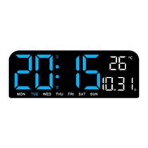 Relogio LED Digital GH0707 Espelhado / Alarme / Temperatura - Azul