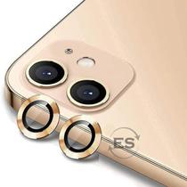 Pelicula de Camera de Vidro para iPhone 13 / 13 Mini Aneis de Metal/Anti-Riscos 4LIFE Um Conjunto (2PECAS) - Dourado