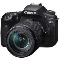 Camera Canon Eos 90D 32.5MP Wi-Fi/Bluetooth com Lente Ef-s 18-135 MM Is Usm - Preta