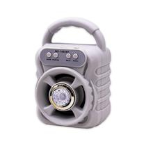 Caixa de Som / Speaker Mobile Multimedia MS-1605BT com Bluetooth / FM Radio / USB/ TF / LED Color Full / Recarregavel - Cinza