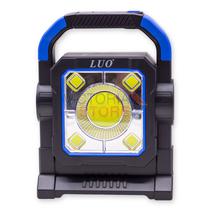 Lanterna LED Luo LU-195 Work Light / 3 Modos de Iluminacao / Recarregavel USB / Solar - Preto/ Azul