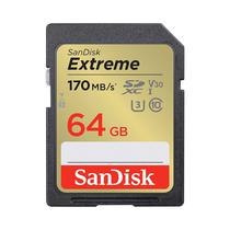 Cartão de Memória Sandisk SD 64GB Extreme 170MB/s