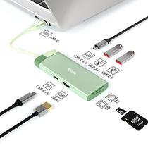 Hub Adaptador Multiporta 4LIFE FL7A USB-C / 7 Em 1 / USB-C PD 100W / USB 3.0 / USB 2.0 / HDMI / USB-C 2.0 / SD / TF - Verde