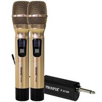 Microfone Sem Fio Prosper P-6188 Unidirecional - Dourado