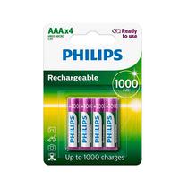 Pilha Philips Recarregavel AAA 1000-Mah - com 4 Unidades (R03B4RTU10/97)