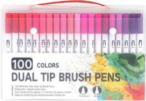 Marcador Brush Pens Dual Art Marker - MZ368611 (100 Cores)
