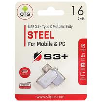 Pendrive S3+ Steel 3.1 S3PD3104016AL-R de 16GB USB/USB-C - Prata