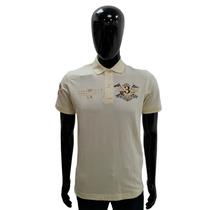 Camiseta La Martina Polo Masculino Eq.KMP606 03 Royal Branco