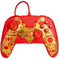 Controle Switch Powera Super Mario 1516987-01 para Nintendo com Cabo (3 Metros) - Vermelho/Dourado