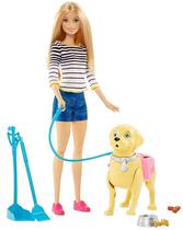 Boneca Barbie Mattel Passeio com Cachorrinho DWJ68 (Caixa Feia)