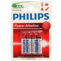 Pilha AAA Philips Alkalina LR03P4B/97 Powerlife 4