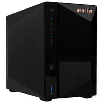 Servidor Nas Storage Asustor AS3302T V2 Drivestor 2 Pro Realtek RTD1619B de 1.7GHZ / 1GB de Ram / 2 Baias / USB 3.2 / Lan - Preto