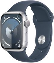 Apple Watch S9 (GPS) Caixa Aluminio Silver 41MM Pulseira Esportiva (M/L) Storm Blue MR913L