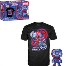 Box Funko Pop Art Series Marvel Civil War Captain America - Captain America 36 + Camiseta Tees *XL*