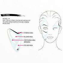 Modelador de Contorno Facial Icandy Beauty Stencils 4 Em 1