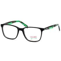 Oculos de Grau Visard 17169 Unissex, Tamanho 55-19-142 C02 - Preto e Verde