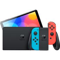 Console Portatil Nintendo Switch Oled de 7" com Wi-Fi/Bluetooth/HDMI Bivolt - Azul Neon/Vermelho Neon