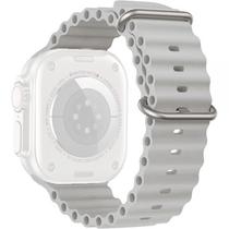 Pulseira para Smartwatch Apple Correia de Silicone de 42/44/45/49 MM 4LIFE Ocean - Cinza
