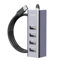 Hub Adaptador Multiporta Moxom MX-HB04 / 4 Em 1 / USB-C / 4X USB-A 2.0 - Cinza