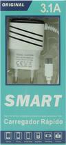 Carregador de Parede Universal Smart Micro-USB 1200MM - Preto/Branco