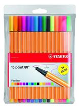 Caneta Fineliner Stabilo Point 88 0.4 MM 8815 - (15 Cores)