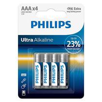 Pilha Alcalina AAA Philips Ultra Alkaline LR03E4B 1.5V - 4 Unidades