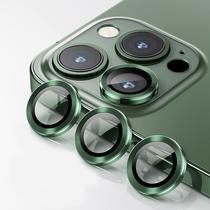 Pelicula de Camera de Vidro para iPhone 13 Pro Max Aneis de Metal/Anti-Riscos 4LIFE Um Conjunto (3 Pecas) - Verde