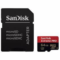 Cartao de Memoria Micro SD Sandisk Extreme Pro U3 64GB 4K -SDSQXCY-064G-GN6MA