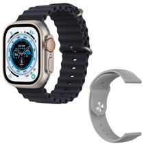 Smartwatch Microwear Ultra Mini HW68+ - Bluetooth - 45MM - Pulseira Extra - Preto