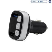 Transmissor Carregador p/ Carro X27 - K0036 FM/ MP3/ USB/ BT Preto