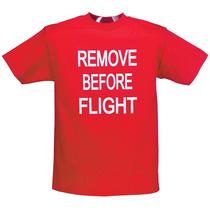 T-Shirt Remove Before Flight Red (3) Large