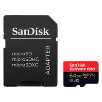 Cartao de Memoria Micro SD Sandisk Extreme Pro U3 64GB 200MBS - SDSQXCU-064G-GN6MA