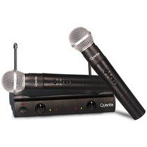 Microfone Profissional Sem Fio Quanta QTMIC103 Bivolt (2 Unidades) - Preto