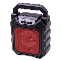 Speaker / Caixa de Som Portatil RS-408 com Bluetooth / USB / TF / FM / Aux / Recarregavel - Preto/ Vermelho