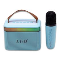 Mini Speaker / Caixa de Som Portatil Luo LU-3170 com Microfone / Bluetooth / Aux / USB / TF / Recarregavel - Azul Claro