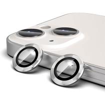 Pelicula de Camera de Vidro para iPhone 13 e 13 Mini, Aneis de Metal/Anti-Riscos 4LIFE - Um Conjunto (2 Pecas) - Silver