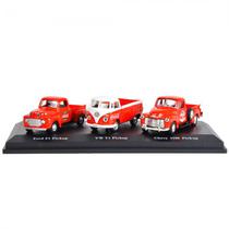 Carros Coca-Cola Ford F1 Pickup/VW T1 Pickup/Chevy 3100 Pickup - Escala 1/72 (3PACK)