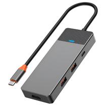 Hub USB Type-C 3.1 Wiwu Linker A721HD 7 Portas / 2 USB / HDMI / 2 Type-C Femea / SD / TF - Cinza