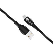 Cabo 4LIFE USB-A / Micro-USB (FLWAM1B) 1 Metro / 5V / 3A - Preto