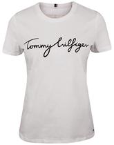 Camiseta Tommy Hilfiger WW0WW24967 100 Heritage Crew Neck Graphic Tee Feminina