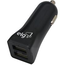 Carregador Veicular Elg CC2SPT com 2 Saidas USB - Preto