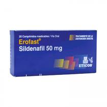 Erofast Sildenafil 50MG 20 Comprimidos Mastigavel